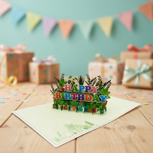 Carte de vœux pop-up florale joyeux anniversaire, découpe de papier artisanale, vente en gros, artisanat papier personnalisé, cadeau d'anniversaire, lettres - Product Image 2