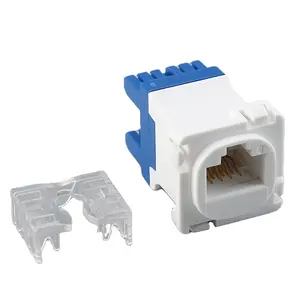 قابس حجر أساس cat6 UTP للجدران والألواح اللاصقة 180 درجة Rj45 Keystone Jack AWG 24-26 Cat7 Rj45 موصل