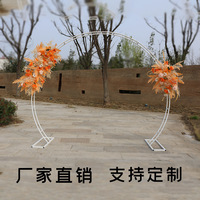 Arche de mariage décorations cadre toile de fond support anneau circulaire Double pôle fleur arche porte toile de fond support arc circulaire accessoire