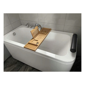 Bathtub tray, bamboo bathroom expandable bathroom accessories, luxury spa <b>table</b>, reading <b>laptop</b> - Product Image 3