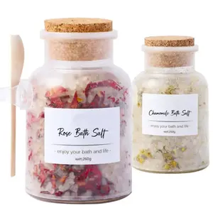 Natural Organic Pure Vegan Mineral Dried Floral Bath Salts Salt Spa Hemp Crystal Gift Skin Care Himalayan Dead Sea Bath Salt