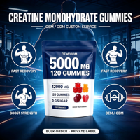 Créatine Monohydrate en Gommes Halal Vente en Gros OEM ODM Production en Masse Usine Force Musculaire Maigre Endurance GMP