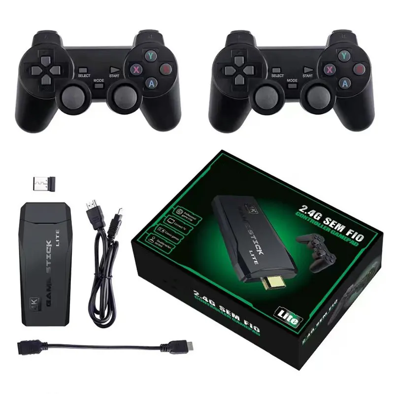 M8 Video Game Console 64G 2.4G Double Wireless Stick 4K 10000+ Games Retro Game Controller Factory hot sale