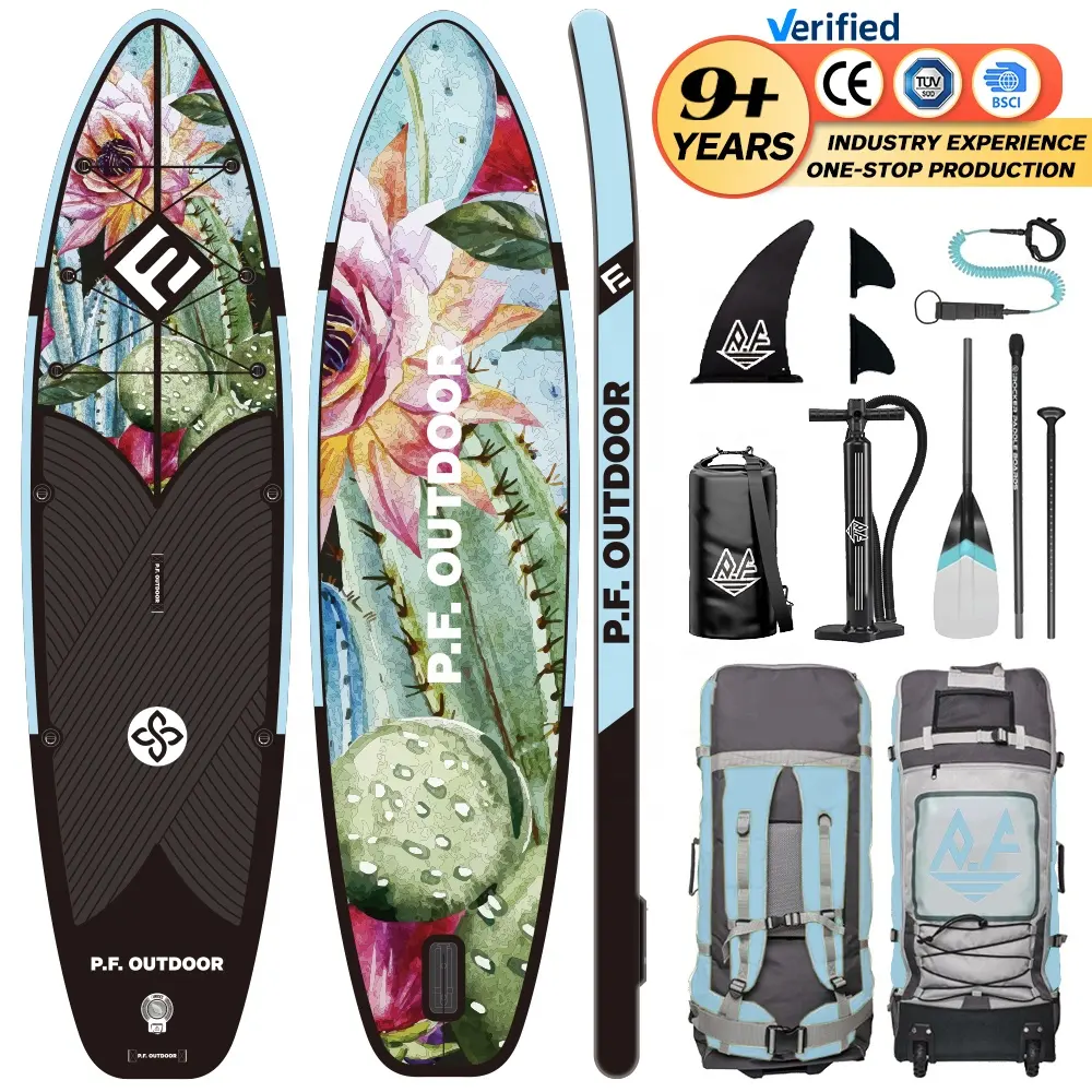 Tất cả các xung quanh PVC Inflatable tùy chỉnh ván lướt sóng nhà máy sản xuất sup Paddle Board cho Stand-Up paddleboarding