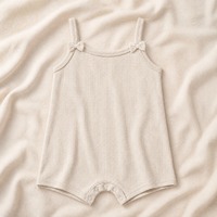 Combinaison bébé en coton côtelé sur mesure OEM ODM, vente en gros, barboteuse sans manches pour nouveau-né, marque privée