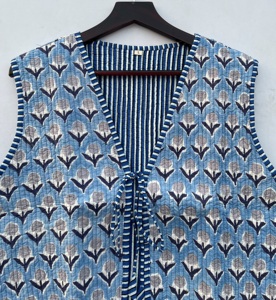 Autumn Winter <b>Women's</b> Sustainable Cotton <b>Waistcoat</b> Reversible Stripe Piping V-Neck Design Versatile Outer Streetwear Short - Product Image 3