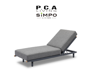 SIMPOLIFESTYLE Mobilier d'extérieur haut <span class=keywords><strong>de</strong></span> gamme ASTRID, chaise longue <span class=keywords><strong>de</strong></span> <span class=keywords><strong>luxe</strong></span> pour jardin, terrasse, hôtel, <span class=keywords><strong>piscine</strong></span>, en aluminium et tissu - Product Image 3