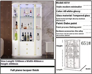 Gabinete de vino de vidrio de estilo europeo montado en la pared comedor <span class=keywords><strong>aparador</strong></span> almacenamiento decorativo hogar piso pantalla para sala de estar - Product Image 4