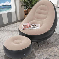 Fauteuils gonflables avec repose-pieds et pompe, chaise longue gonflable pliable pour salon intérieur et camping extérieur