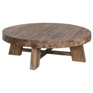 Table basse en teck recyclé 140x140x45 ronde Prof. - Product Image 2