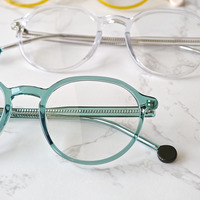 Monturas de gafas ópticas de acetato de colores a la moda forma Popular con puntas de laminación marcos de gafas