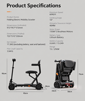 Scooter électrique pliable compact en alliage d'aluminium pour seniors, pliage à une touche, déverrouillage NFC, design chariot, sécurité intelligente