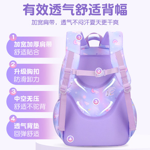 ZmBaby Student <b>Backpack</b> 15 Inches Multiple Pockets <b>Lightweight</b> For Girls School Education Gradient Design - Product Image 2