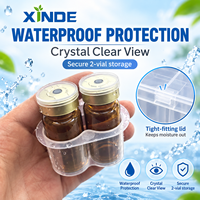 Boîtes à flacons de peptides en plastique PP transparent étanches XINDE 10 ml à 2 compartiments, support pour 2 flacons de 3 ml