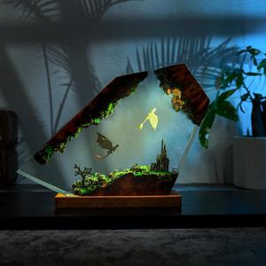 Lampe de nuit en résine, design dragon, lampe LED pour chambre à coucher, cadeau coloré pour Halloween - Product Image 3
