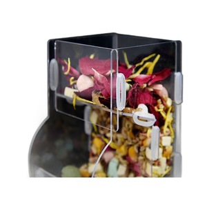 ชามอาหารอะคริลิคใสทรงสี่เหลี่ยมสำหรับสัตว์เลี้ยงขนาดเล็ก ทนทาน - Product Image 3