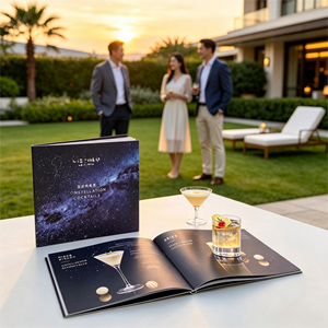 Stampa Personalizzata <span class=keywords><strong>di</strong></span> Menu per Hotel e Ristoranti, Copertina in Lino con Firma del Chef, Rilegatura a Punto Metallico, 20 Pagine a Colori - Product Image 2
