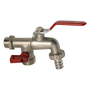 Rubinetto da Giardino con Doppia Sfera e Tubo 1/2" x 3/4" x 3/4" Verticale - Product Image 1