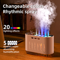 Humidificateur ultrasonique électrique USB en plastique pour la maison et l'hôtel, capacité de 300 ml, éclairage LED, diffuseur d'huiles essentielles, aromathérapie, 1 an de garantie