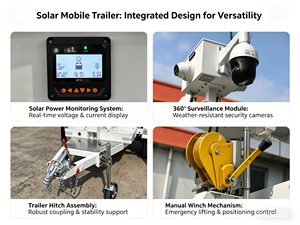 Torre de CCTV Solar RITEVOLT, Mástil Telescópico de 8m, Remolque Móvil con Monitor, Equipado con 2 Cámaras PTZ, IP65 Impermeable, 10800WH, 117km/h - Product Image 2