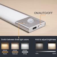 Lampe d'armoire de cuisine LED moderne ultra-mince capteur rechargeable lumière magnétique USB 6000K lumière inductive blanche pour la maison