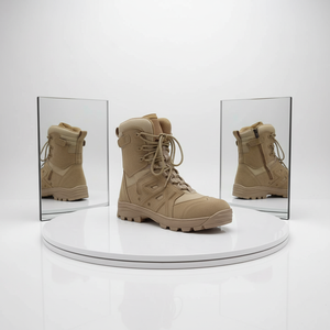 Nouvelles chaussures de randonnée et d'escalade montantes en cuir suédé, légères, respirantes, avec fermeture éclair latérale, faciles à enfiler, tactiques - Product Image 1
