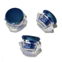 Flacon distributeur cosmétique haut de gamme de 50 g, pot de crème anti-acné, boîte bleue, format d'essai, flacon diamant, emballage de produits de soin de la peau