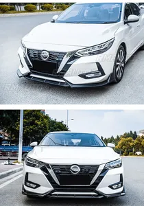 For Nissan Sylphy 2020-2022 Body Kit Front Bumper Lip Carbon Fiber Look Sport Style Front Bumper <b>Splitter</b> Guard Car Accessories - Product Image 4