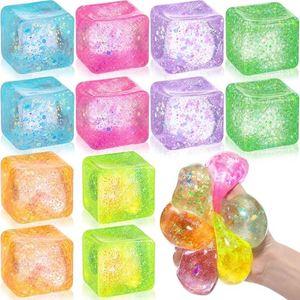 Juguetes Antiestrés de TPR con Forma de Cubo de Hielo Cuadrado, Lindos y Divertidos, de Rebote Lento y Realistas, para Todas las Edades - Product Image 6