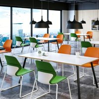 Chaise de cantine empilable en plastique de qualité commerciale, légère, pour concerts, stades, banquets, restaurants, mobilier de cantine