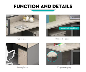 Meetco 모던 콜센터 학교 체육관 및 빌라용 모듈식 4 인용 사무실 칸막이 유연한 디자인 팀 워크스테이션 - Product Image 3
