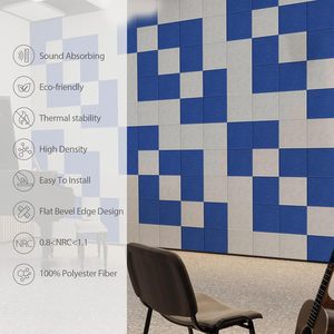 Panneaux acoustiques en fibre de polyester et panneaux insonorisants en PET pour la décoration des plafonds et des murs – Matériaux insonorisants en promotion - Product Image 2