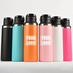 Gourde isotherme en acier inoxydable 500 ml (17 oz) avec logo personnalisé, bouteille d'eau isolée, gobelet de voyage et de sport avec couvercle anti-fuite - Product Image 1