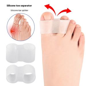 Semelles orthopédiques en silicone Couvre-chaussures portable Séparateur d'orteils double Invisible Gros <span class=keywords><strong>Pied</strong></span> Os Chevauchement <span class=keywords><strong>Hallux</strong></span> <span class=keywords><strong>Valgus</strong></span> Double Trou - Product Image 1