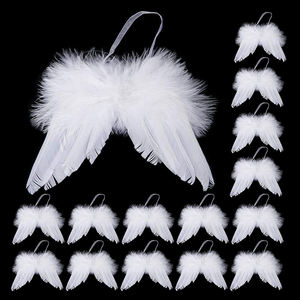 Ailes d'ange de Noël vierges imprimables par sublimation ornements plume matériel suspendu arbre ailes d'ange pendentif - Product Image 4