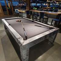 Table de billard moderne de luxe en bois massif de 6 pieds et 9 pieds avec poche en cuir fantaisie et coussin en ardoise Design à neuf boules en marbre