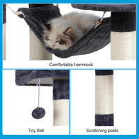 2024 moderne extra large 54 pouces grand chat activité escalade arbre maison multicouche gris foncé en peluche arbre tour pour grands chats
