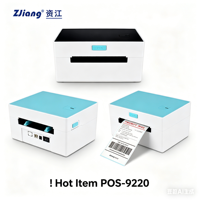 Imprimante thermique directe portable ZJprinter POS9220 4x6 pouces 108 mm sans encre, imprimante d'étiquettes et de codes-barres, connexion USB
