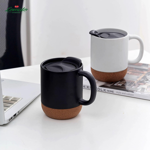 Mug en céramique personnalisé avec logo, base en liège |   Gobelet à café portable grande capacité, sans BPA, compatible lave-vaisselle, réutilisable, écologique - Product Image 4