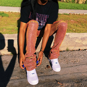 Commercio all'ingrosso 2021 autunno inverno donne di alta qualità moda Glitter pantaloni ragazza Streetwear vendita calda vestiti eleganti pantaloni - Product Image 1