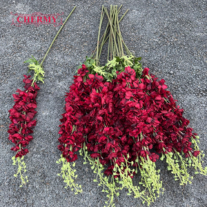 DC126 Décoration florale géante en soie, <span class=keywords><strong>Delphinium</strong></span> rouge foncé, tige de fleur artificielle, Jacinthe 120CM, Fleurs de <span class=keywords><strong>Delphinium</strong></span> - Product Image 5