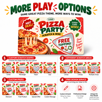 Cartes à gratter personnalisées avec logo pour promotion, prix d'usine OEM ODM, pour pizzerias et jeux de tirage au sort