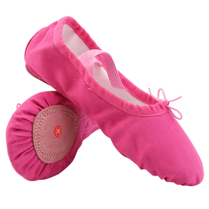 Zapatillas de Ballet Verdes para Mujer Adulta, Zapatillas de Bailarina de Lona Azul y Rosa Intenso, Zapatos de Baile de Salón con Punta Dividida - Product Image 3