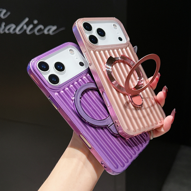 Vertical Magnetic Suction Bracket Mobile Phone Cases for 17 Series TPU+PC Material Shockproof & Waterproof 3D Design