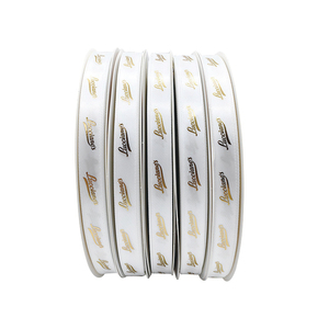 Nastro Decorativo in Poliestere Personalizzato all'Ingrosso con Logo in Lamina d'Oro, Nastro Sottile Stampato, Nastro Ondulato - Product Image 2