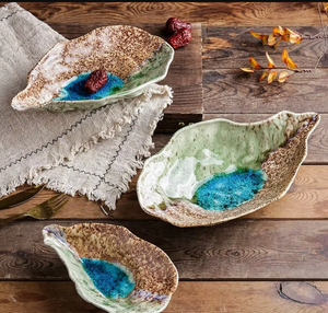 Plato de Cerámica Estilo Japonés para <span class=keywords><strong>Sushi</strong></span> y Sashimi, Diseño de Concha de Ostra, Vintage, para Restaurante, Plato <span class=keywords><strong>Creativo</strong></span> para Aperitivos, Esmalte Azul Verde, 7.5, 9.5, 11.5 - Product Image 5