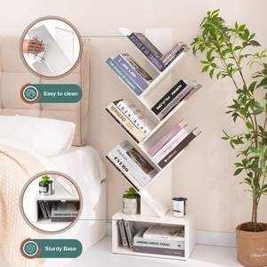 Estantería <span class=keywords><strong>de</strong></span> Libros <span class=keywords><strong>de</strong></span> Piso a Techo, Estilo Vintage, 6 Estantes, Librería <span class=keywords><strong>de</strong></span> Madera Retro para Niños - Product Image 3