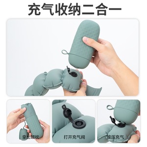 หมอนรองคอรูปตัว U แบบพกพา พับเก็บได้ หมอนรองคอสำหรับเดินทาง ใช้พลังงานจาก USB สีน้ำเงินเข้ม สีเขียวอ่อน สีขาวงาช้าง - Product Image 3