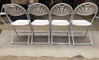 Meubles en métal, table et chaises pliantes d'extérieur en plastique blanc portables de 6 pieds