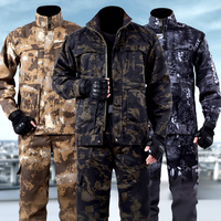 Ensemble uniforme tactique de randonnée et de chasse en camouflage, veste et pantalon résistants à l'usure avec velcro